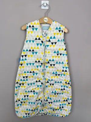 0-6m Grobag teal/yellow triangle print sleeping bag 2.5 tog