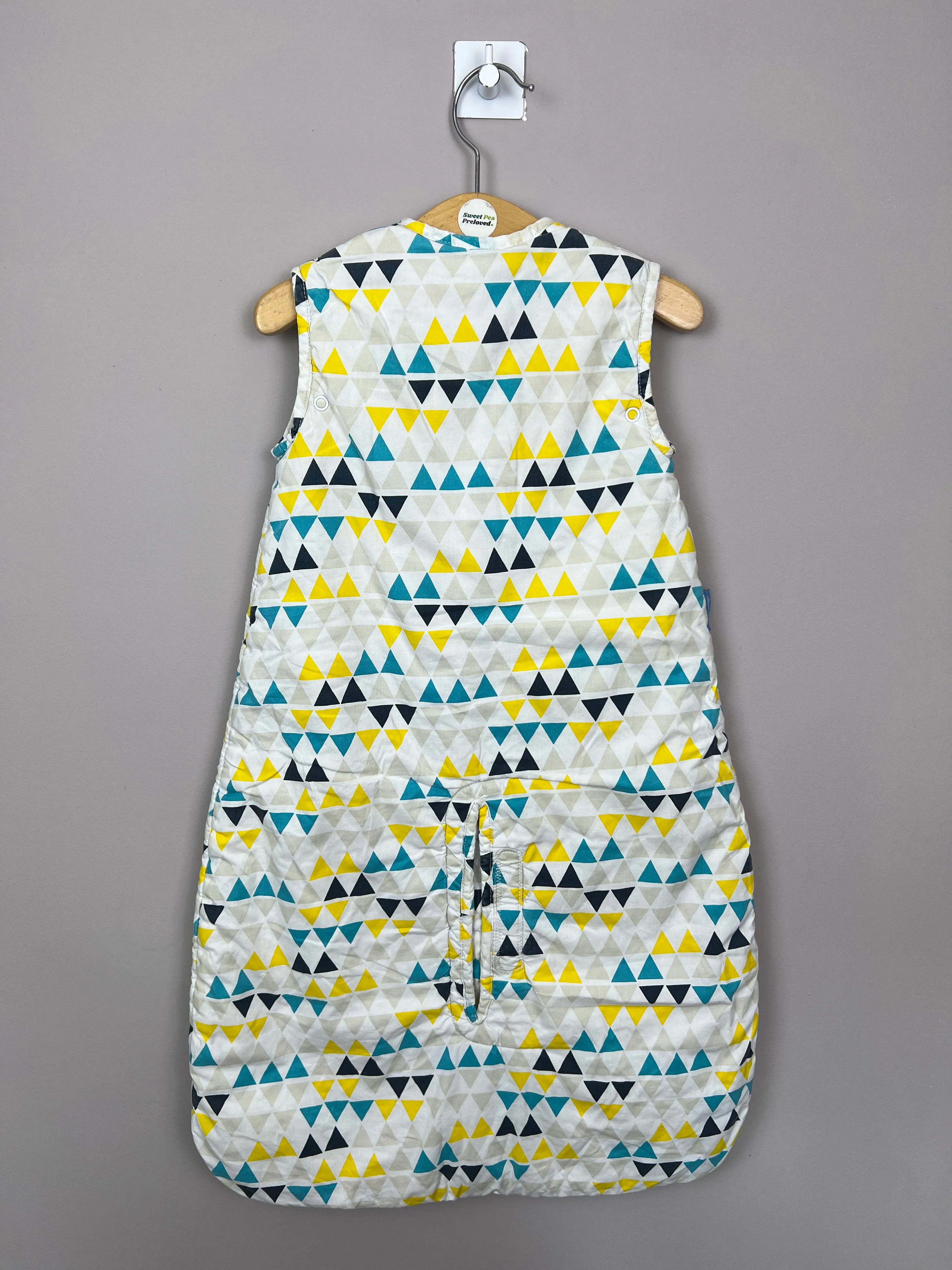 0-6m Grobag teal/yellow triangle print sleeping bag 2.5 tog