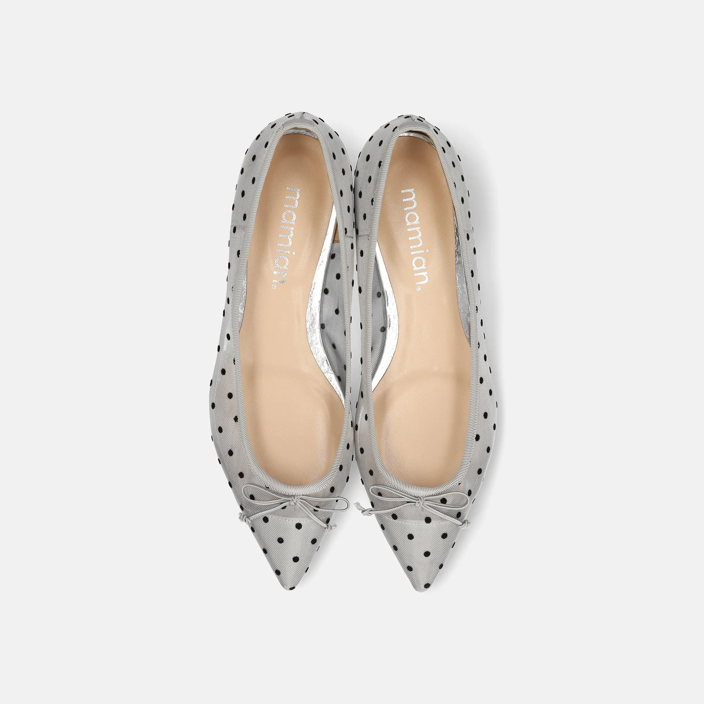 10%OFF: 2024SS: Dot Tulle Ballet Shoes (m17037) Silver TU