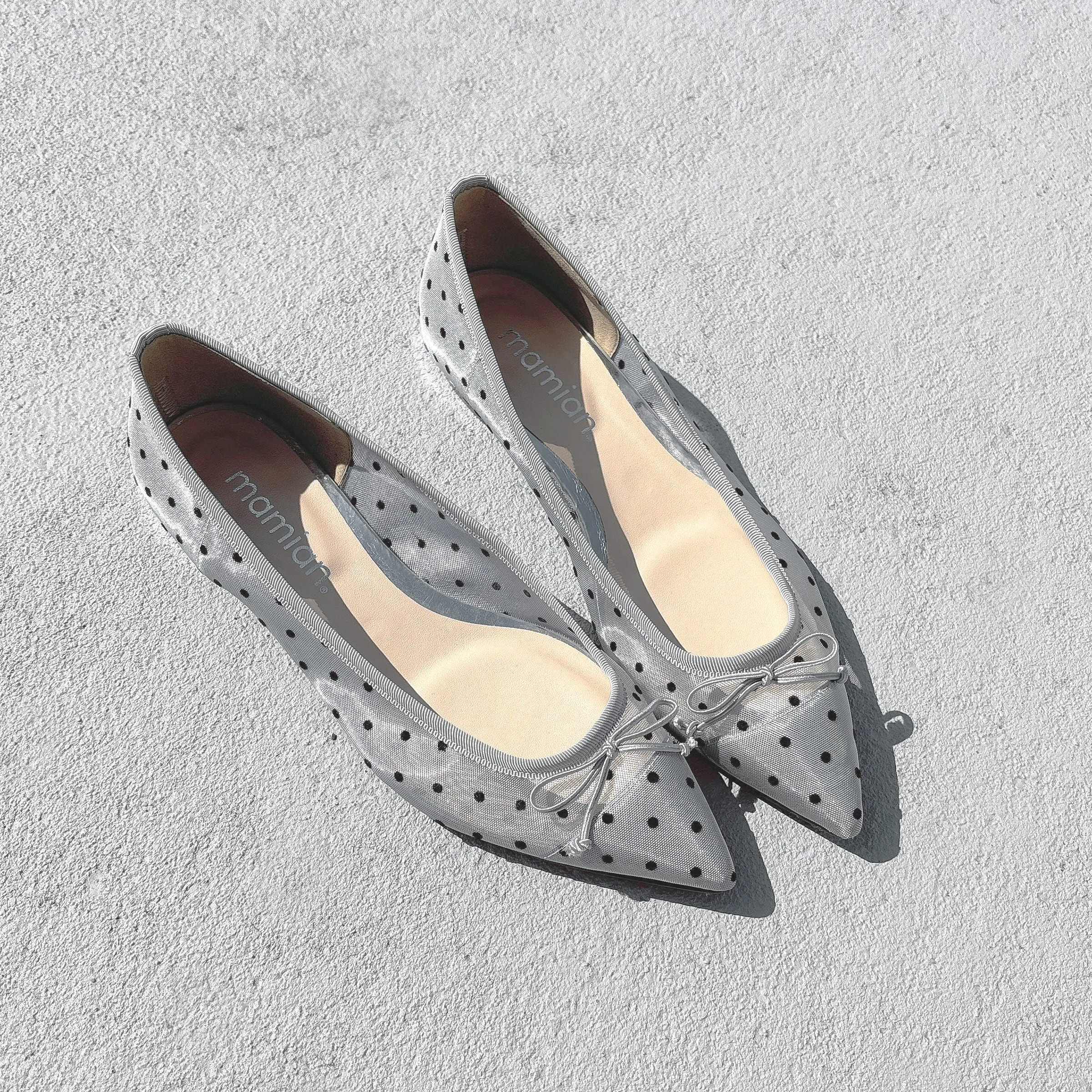 10%OFF: 2024SS: Dot Tulle Ballet Shoes (m17037) Silver TU