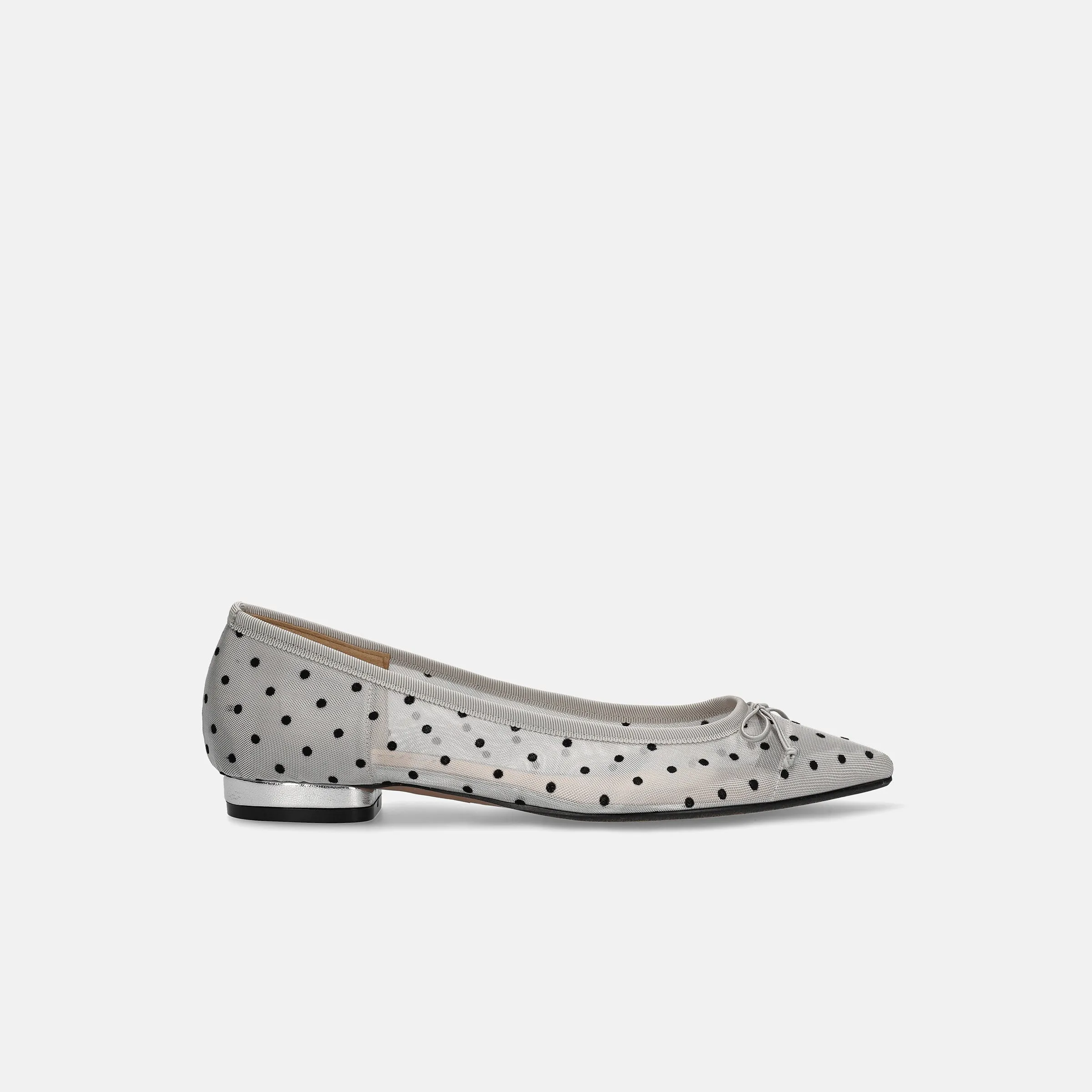 10%OFF: 2024SS: Dot Tulle Ballet Shoes (m17037) Silver TU