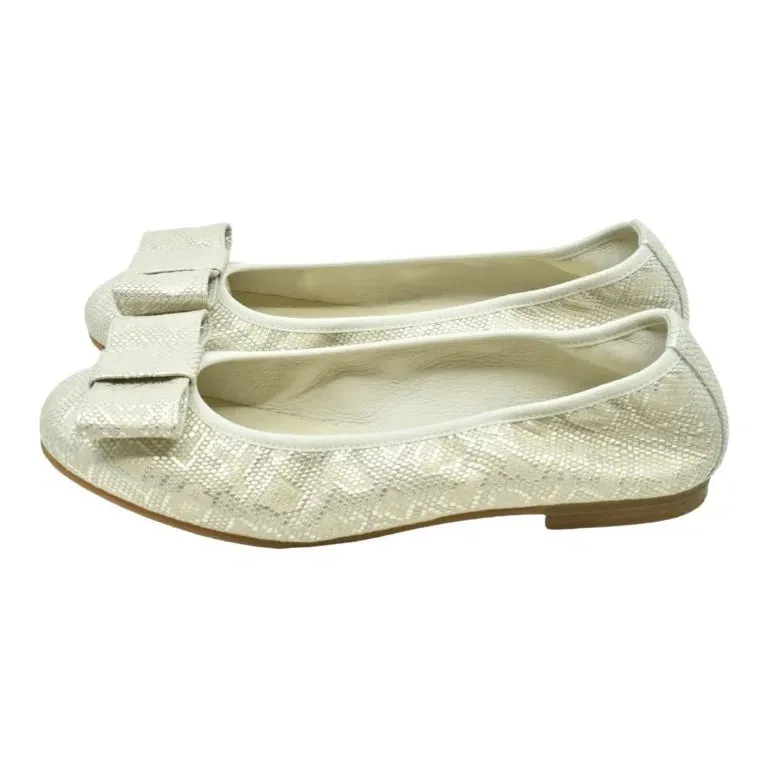 1412 - Beige Soft Leather Flats for Girl/Teen/Women by London Kids