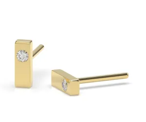 14K Single Bar Earring