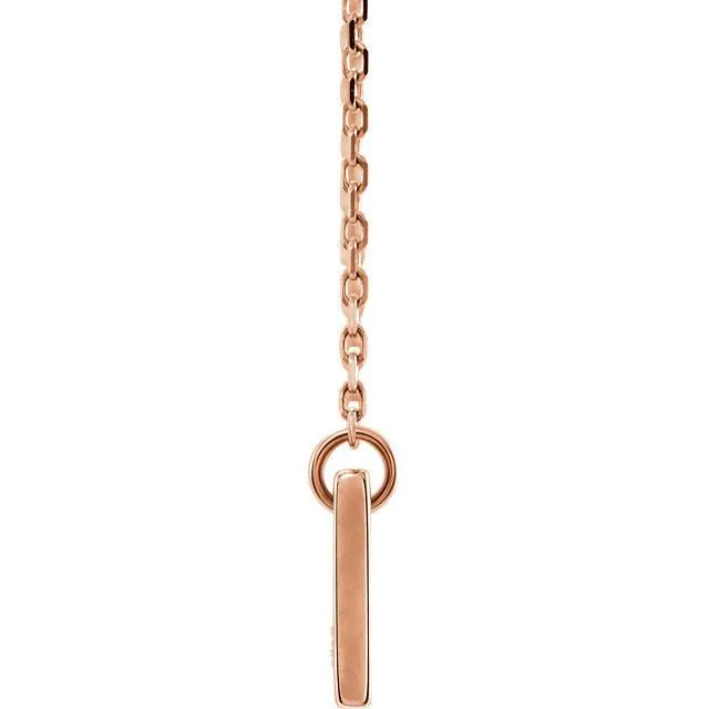 14K White Gold .025 CTW Bar