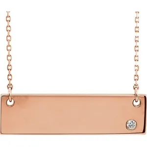 14K White Gold .025 CTW Bar
