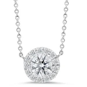 18K white gold pendant with 0.15ct diamonds and .45ct diamond center