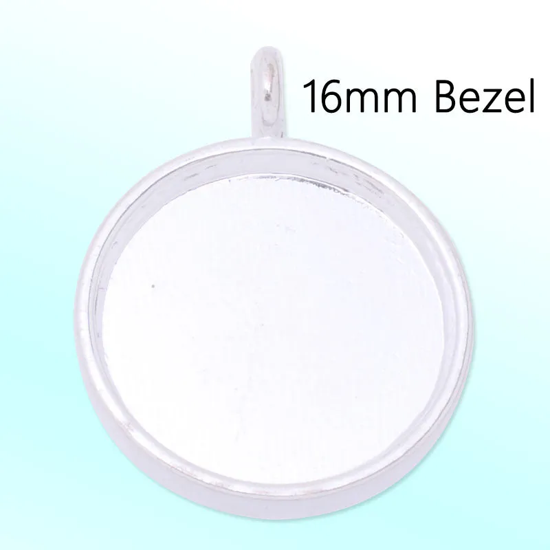 20 Silver Round Zinc Alloy Cameo Cabochon Setting,Pendant trays,fit 20mm cabochon