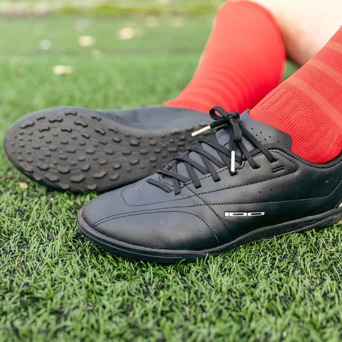 Adult Football Boots 100 Turf TF - Black