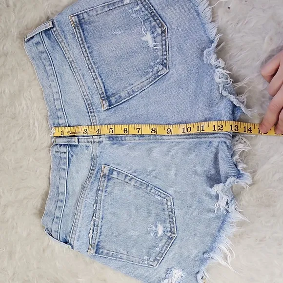 AGolde LA Parker distressed shorts jeans denim 28 vintage-washed mid rise