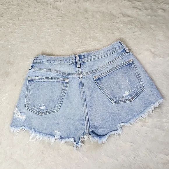 AGolde LA Parker distressed shorts jeans denim 28 vintage-washed mid rise