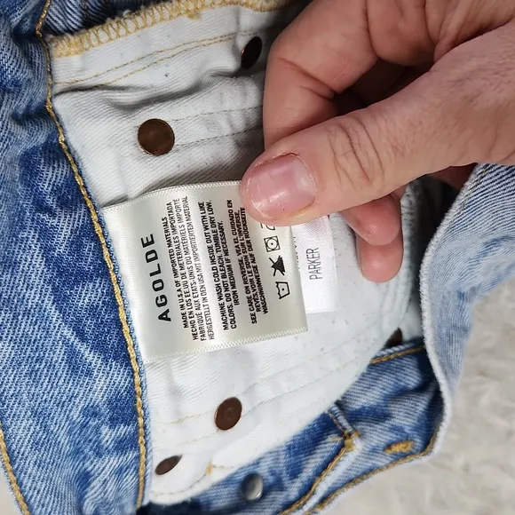 AGolde LA Parker distressed shorts jeans denim 28 vintage-washed mid rise