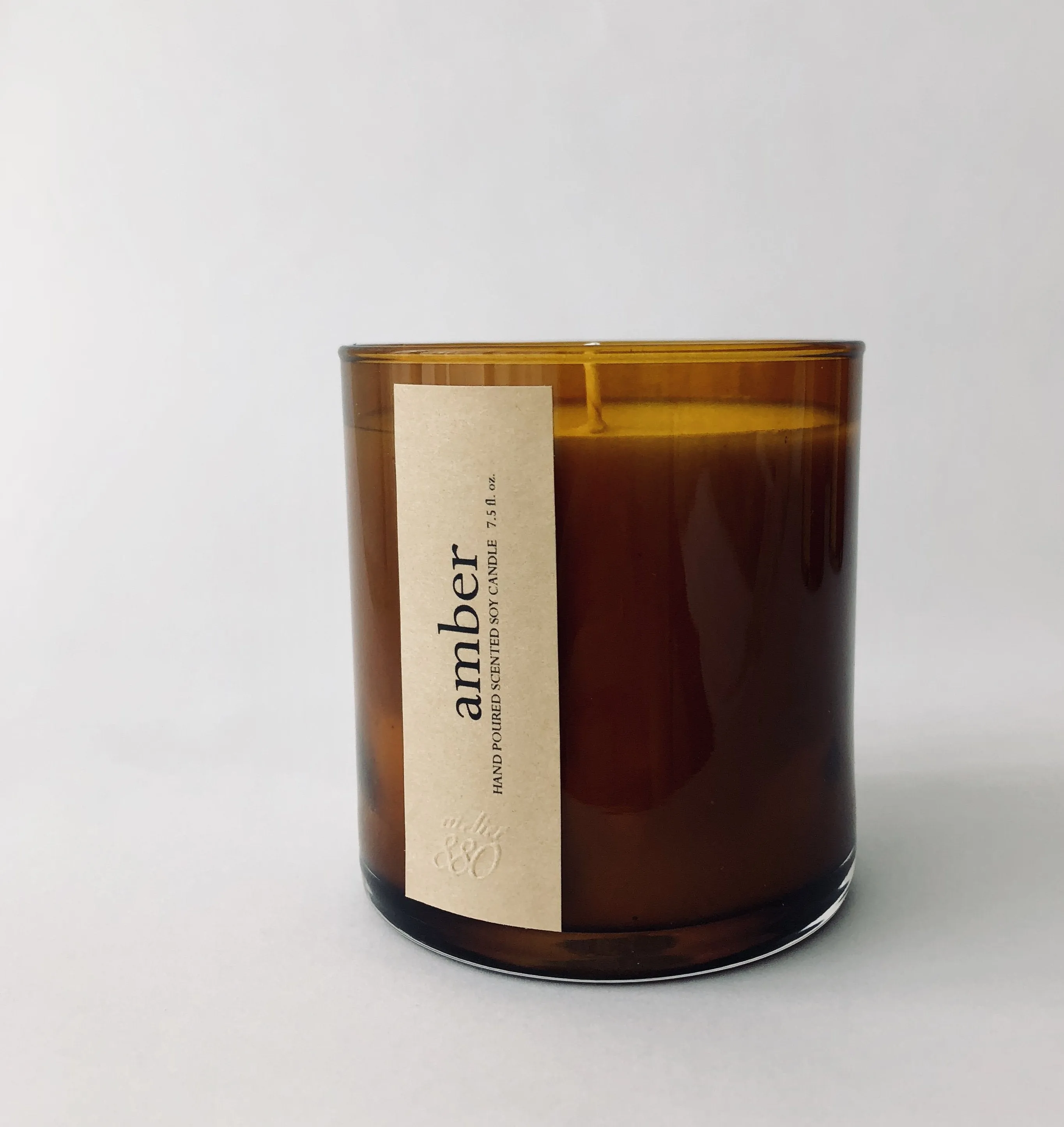 amber scented luxury soy candle