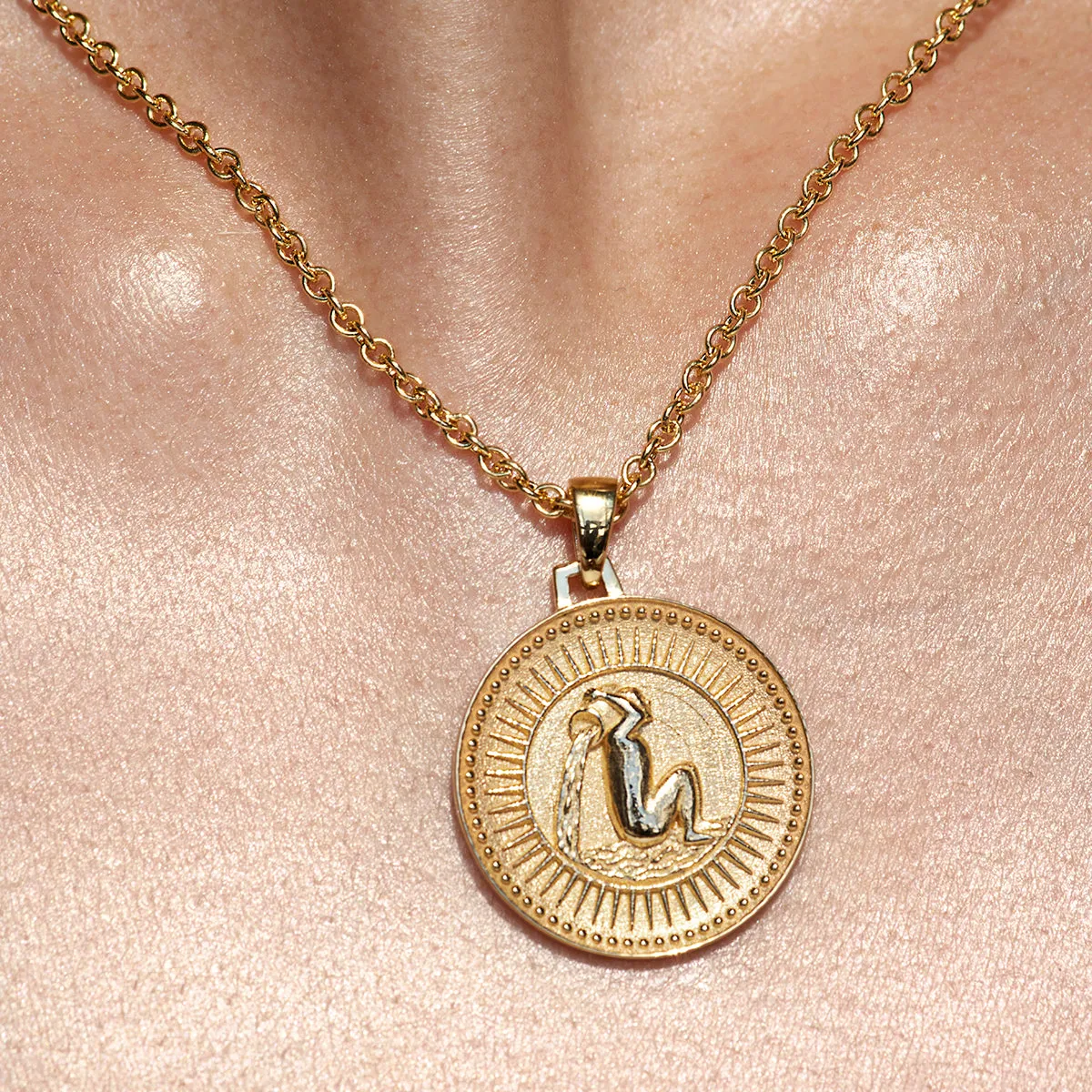 Aquarius Zodiac Pendant Necklace