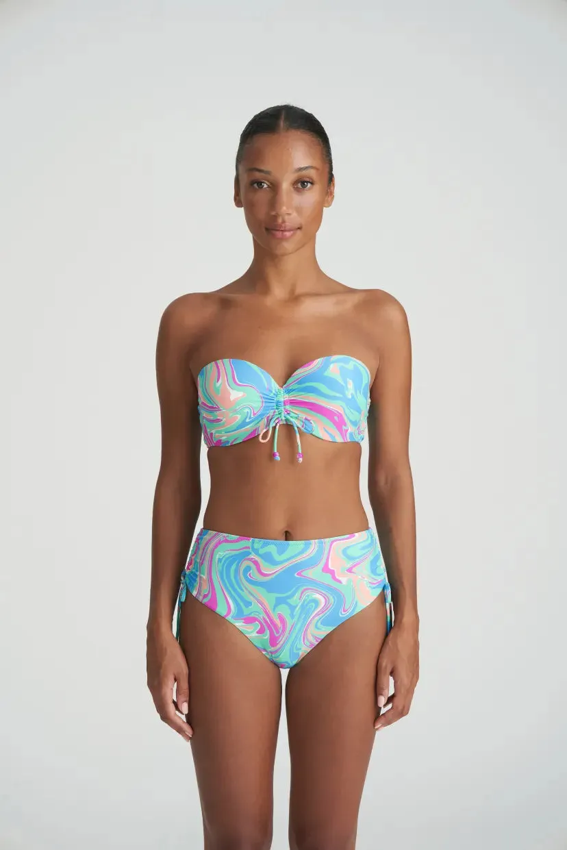 Aubani Padded Strapless Bikini Top In Ocean Swirt - Marie Jo