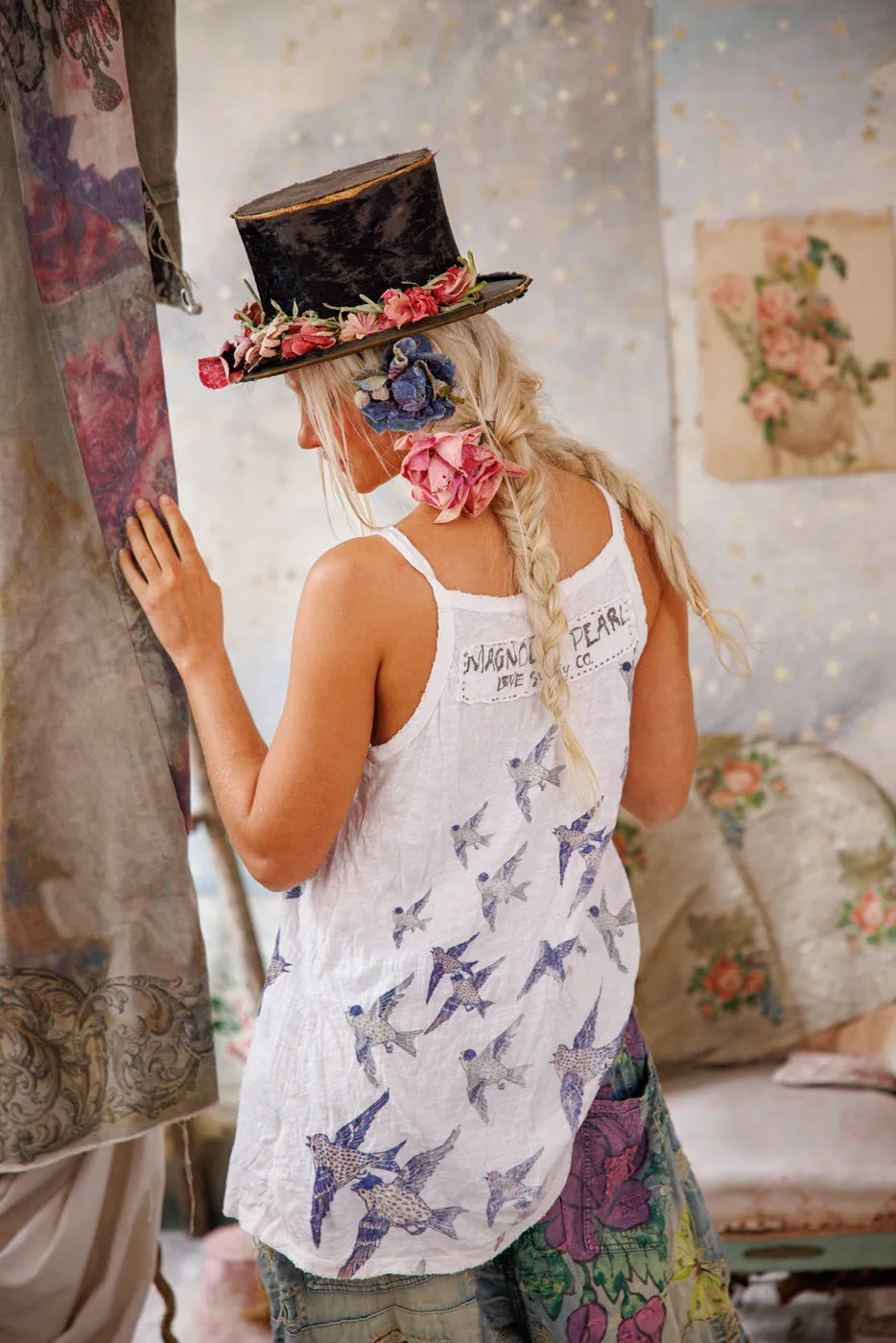 Bird Lana Tank in Indigo Tribute