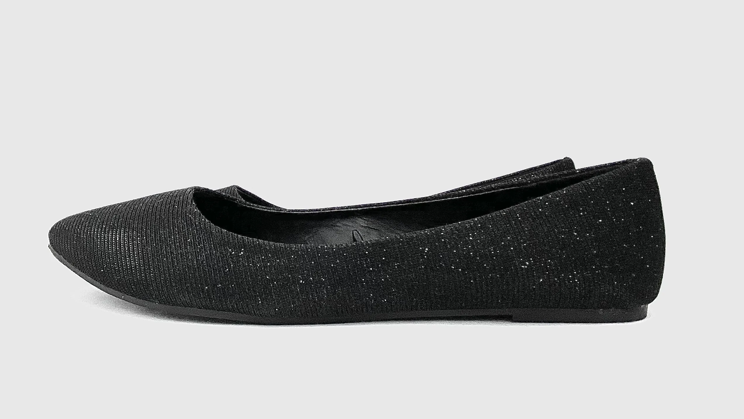 Black Glittery Flats