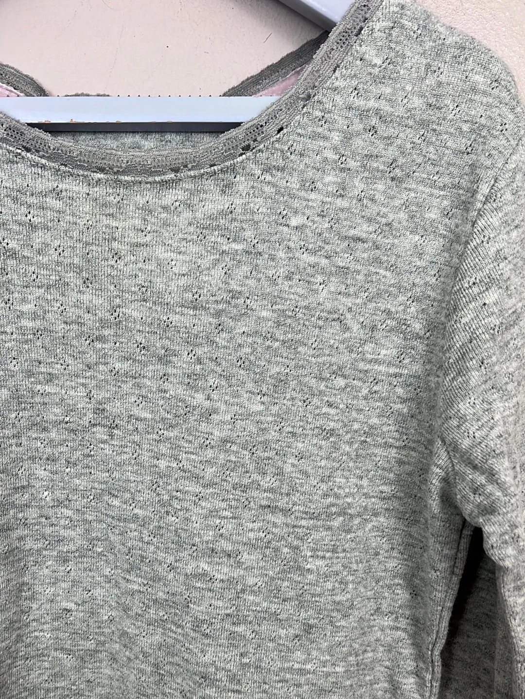 Boden grey pointelle T-shirt 9-10y