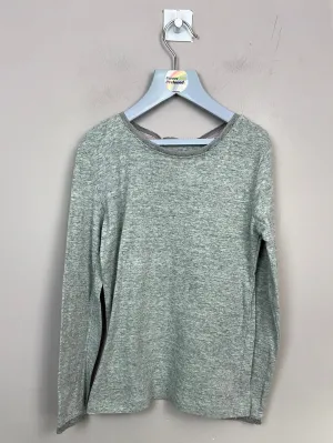 Boden grey pointelle T-shirt 9-10y