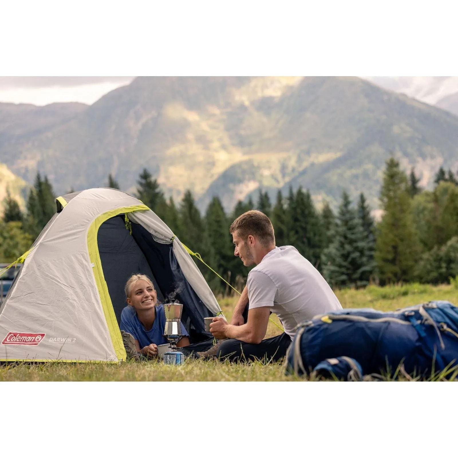 Coleman Darwin Tent 2 Person Grey Camping Outdoors Backpacking Quick Pitch Dome