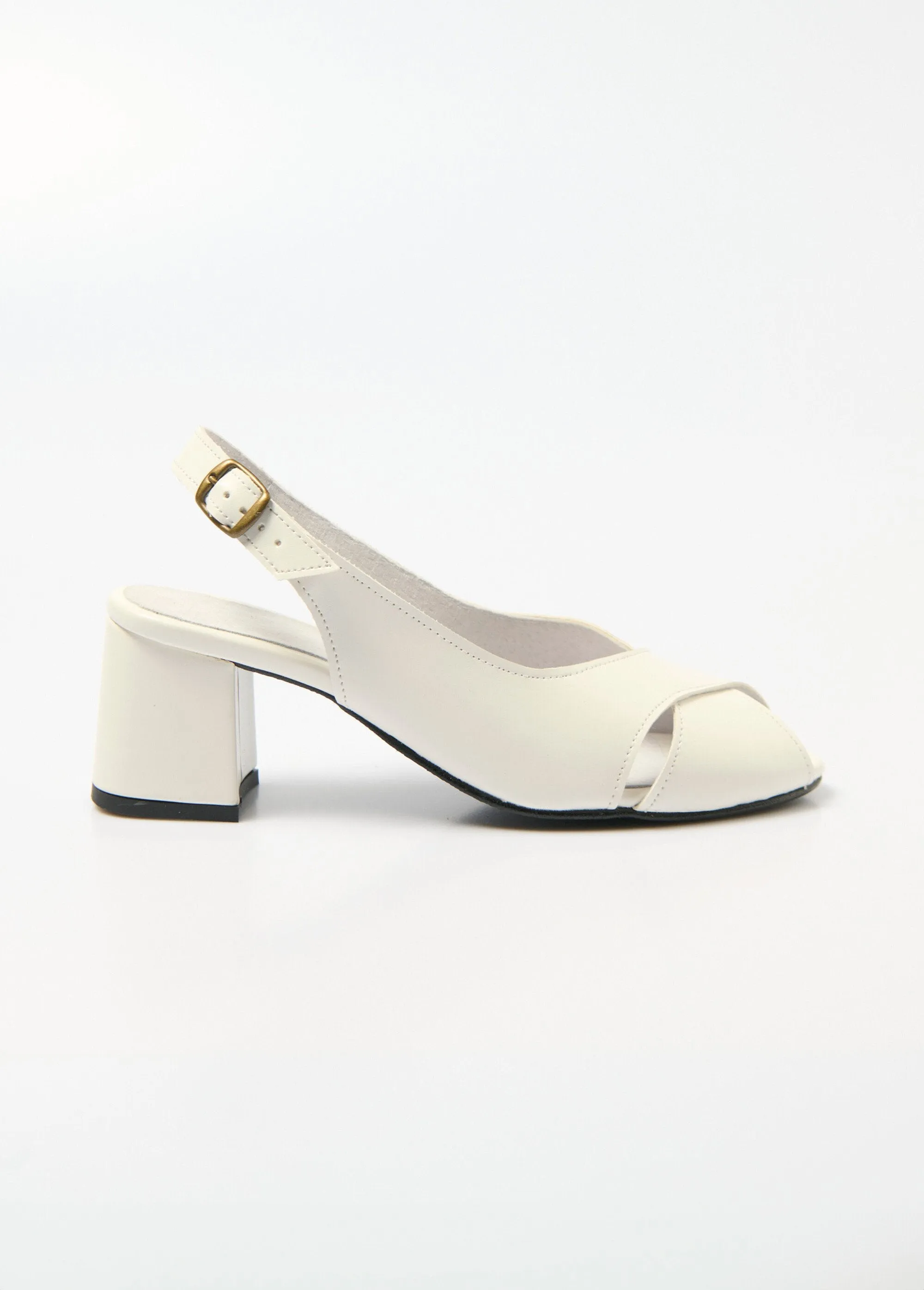 Comfort width crossed strap heeled sandals