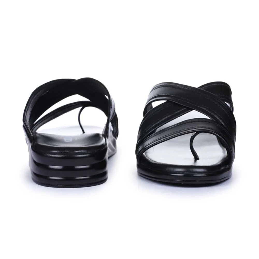 Coolers Casual Black Slippers For Men 7123-61 By Liberty