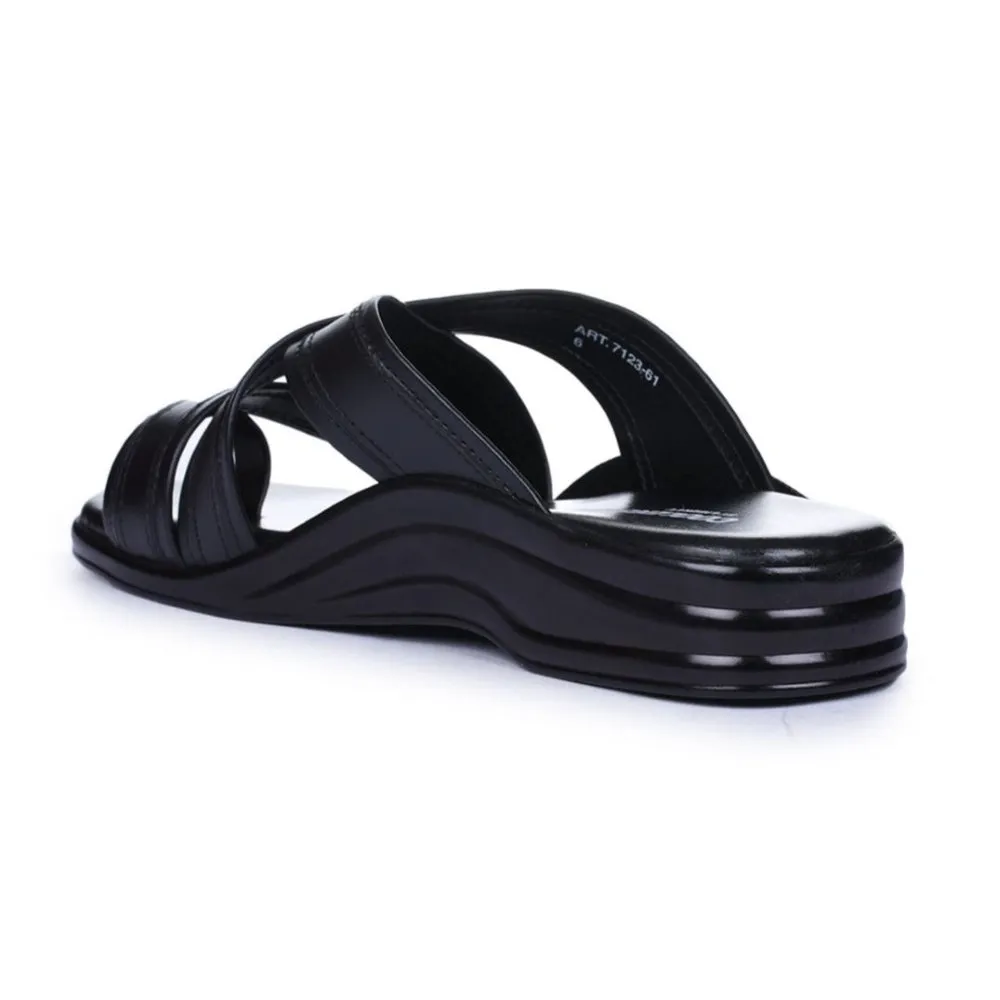 Coolers Casual Black Slippers For Men 7123-61 By Liberty
