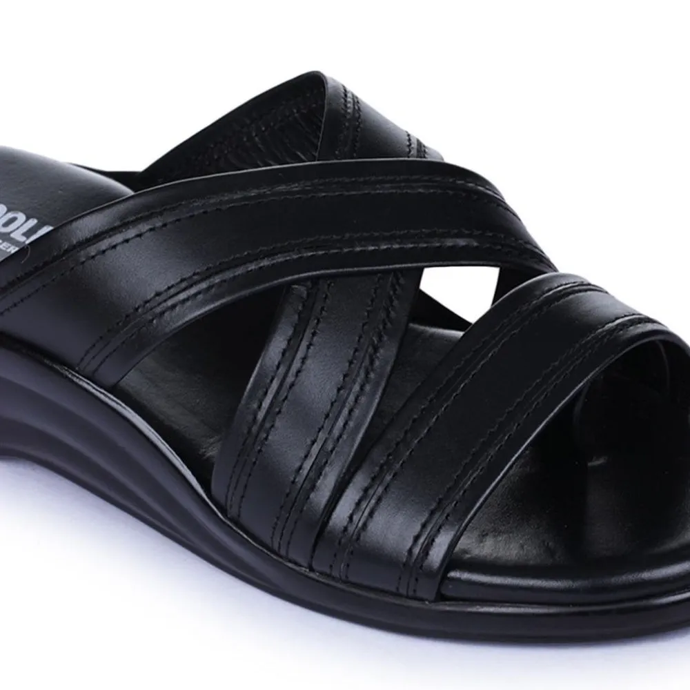 Coolers Casual Black Slippers For Men 7123-61 By Liberty