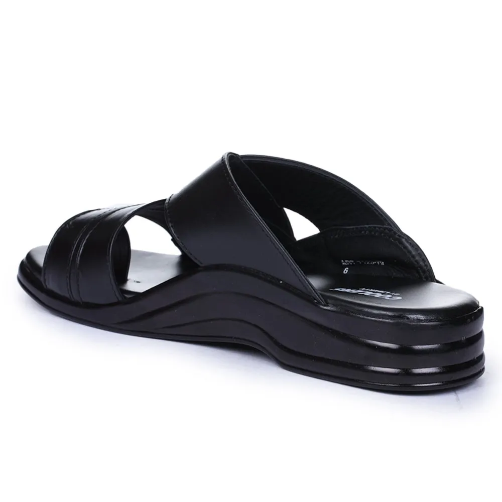 Coolers Casual Black Slippers For Men 7123-79 By Liberty