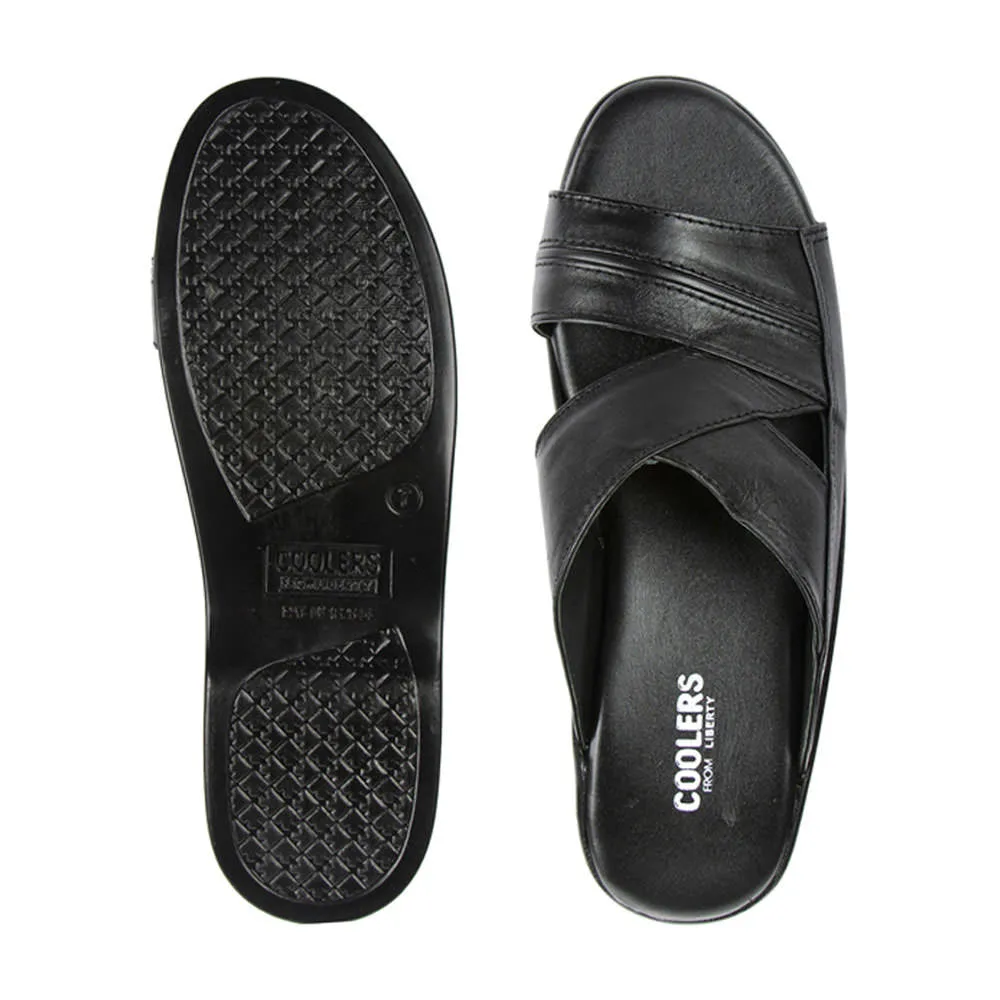 Coolers Casual Black Slippers For Men 7123-79 By Liberty