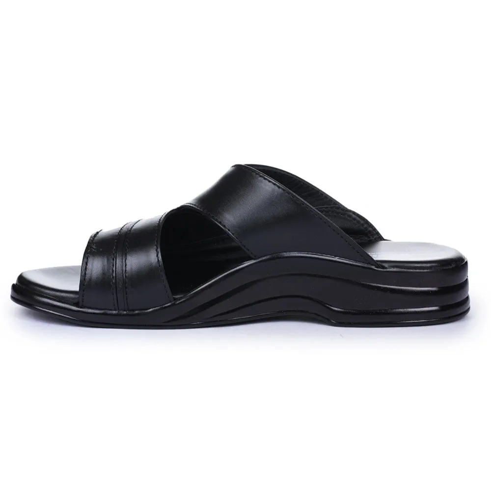 Coolers Casual Black Slippers For Men 7123-79 By Liberty