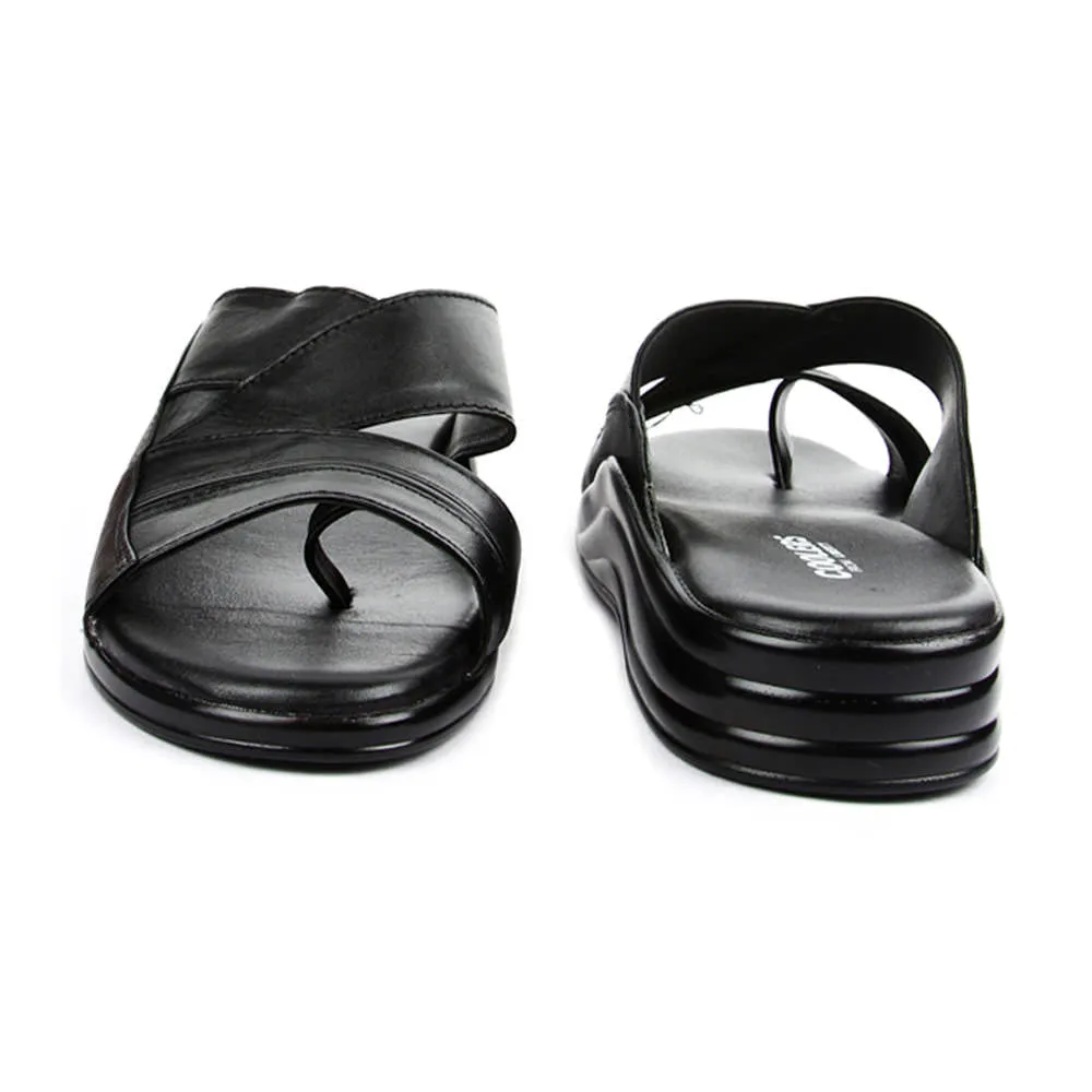 Coolers Casual Black Slippers For Men 7123-79 By Liberty