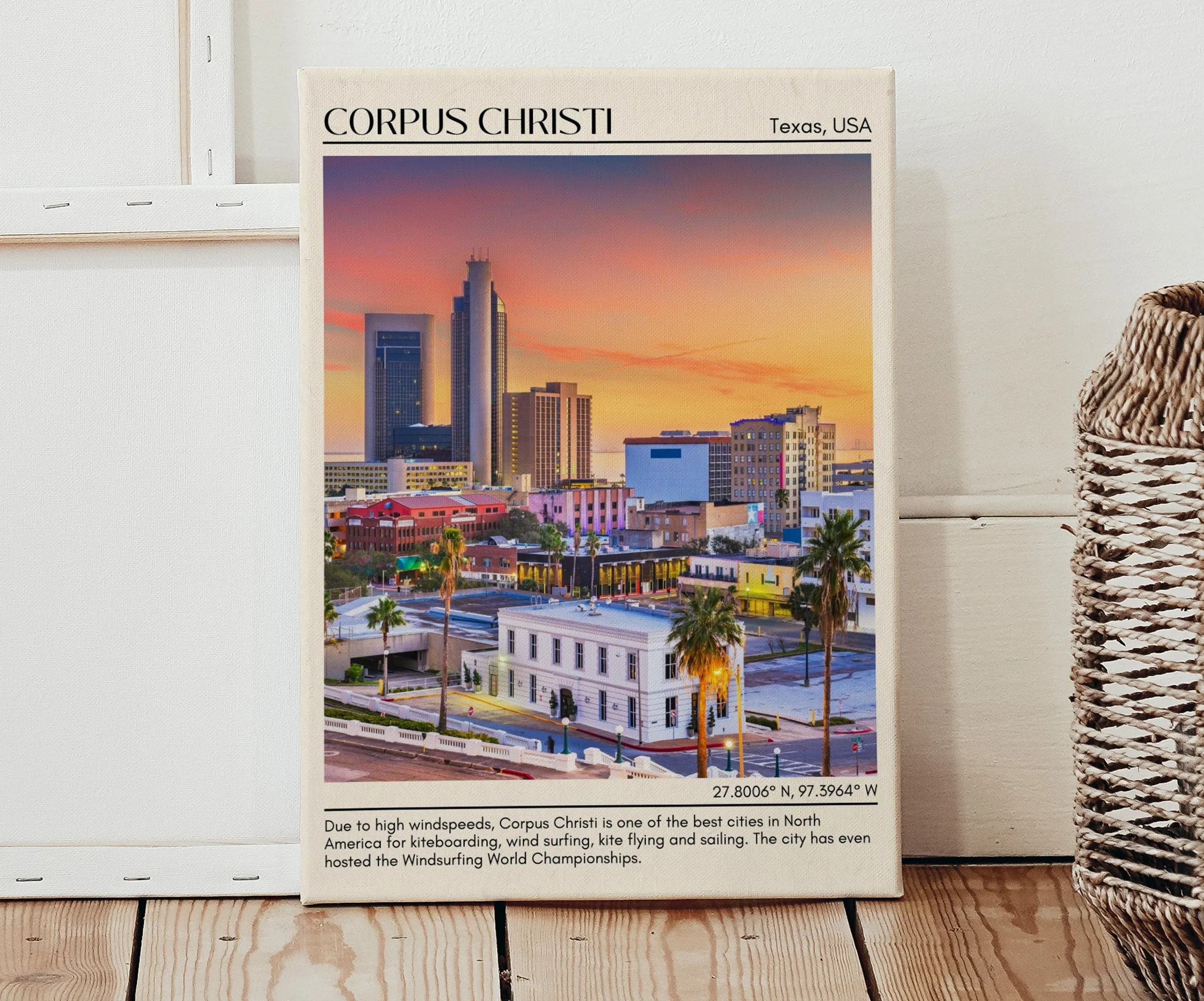 Corpus Christi Minimal Wall Art, Texas, USA