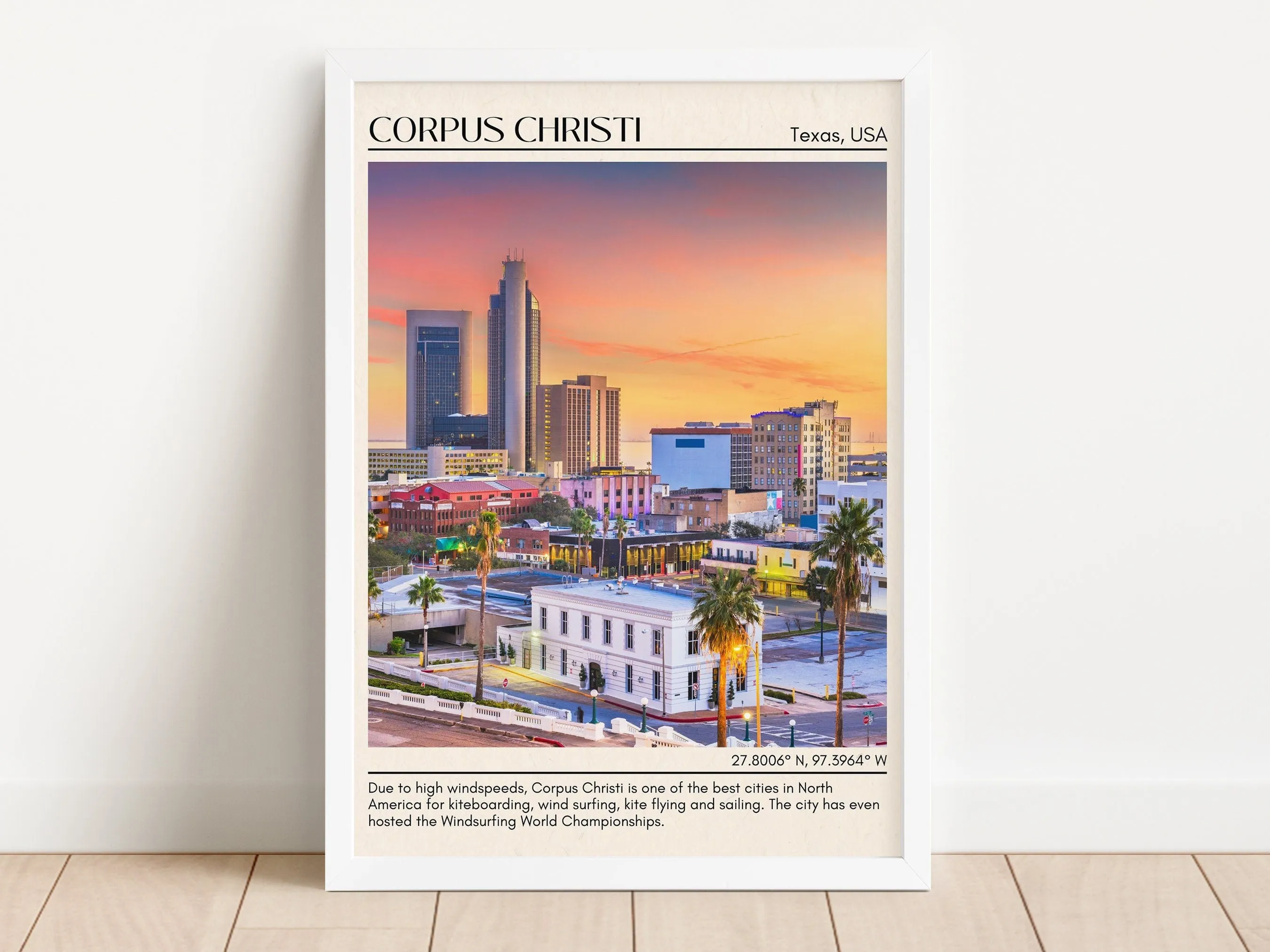 Corpus Christi Minimal Wall Art, Texas, USA