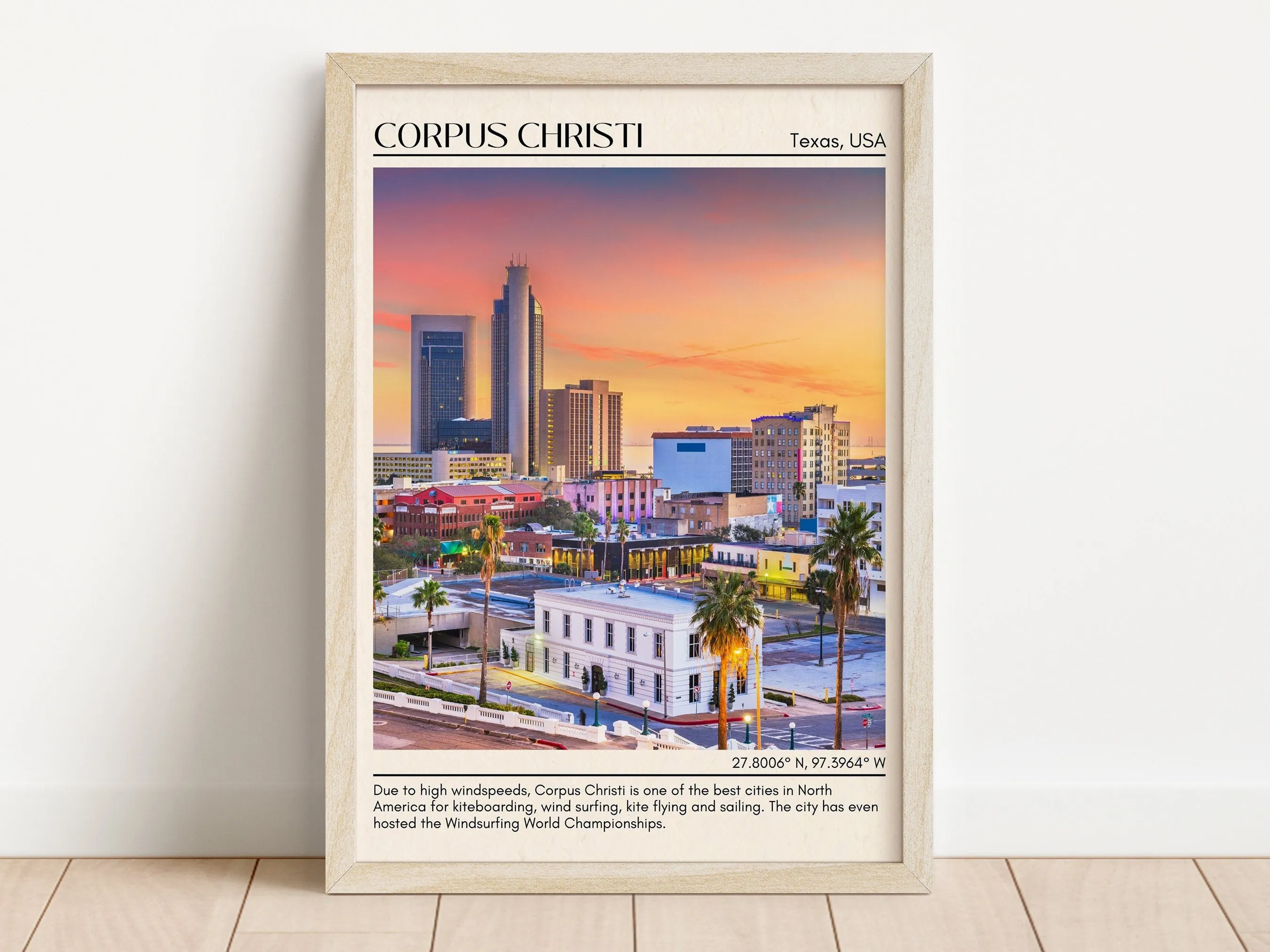 Corpus Christi Minimal Wall Art, Texas, USA