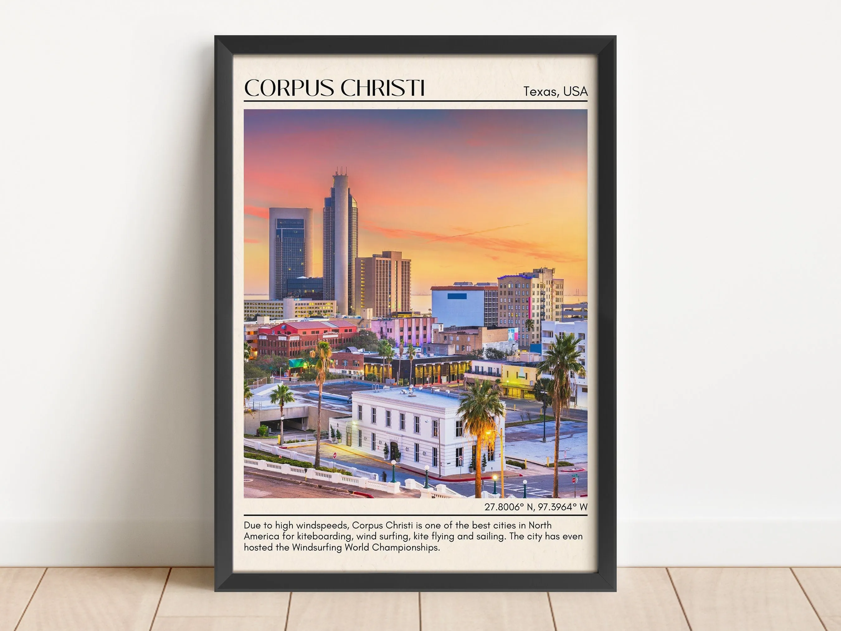 Corpus Christi Minimal Wall Art, Texas, USA
