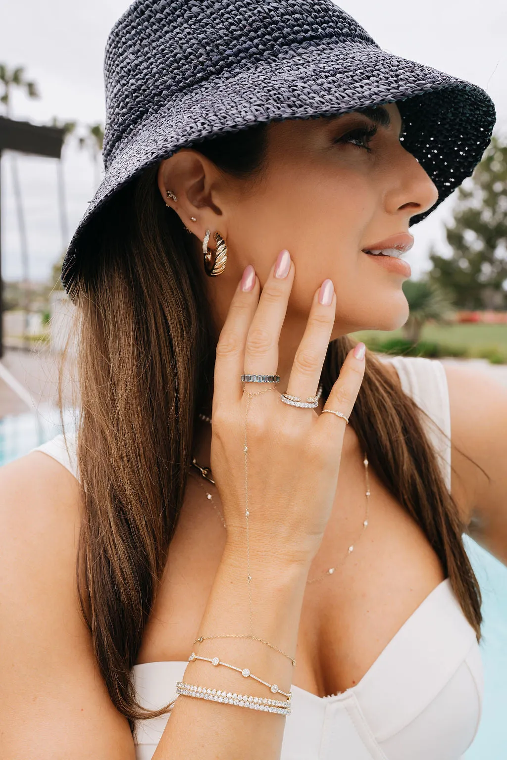 Croissant Open Hoop Stud Earrings