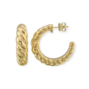 Croissant Open Hoop Stud Earrings