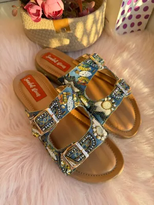 Denim Luxe Comfort Sandals with Doctor Sole