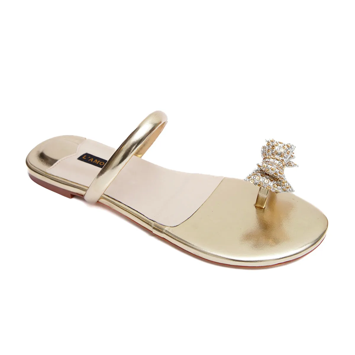 Diana - Gold - Flats by L'amour