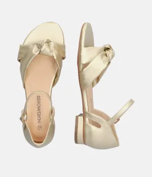 Dressy Gold Ankle Strap Flats