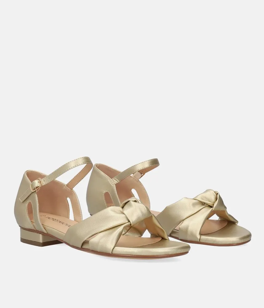Dressy Gold Ankle Strap Flats