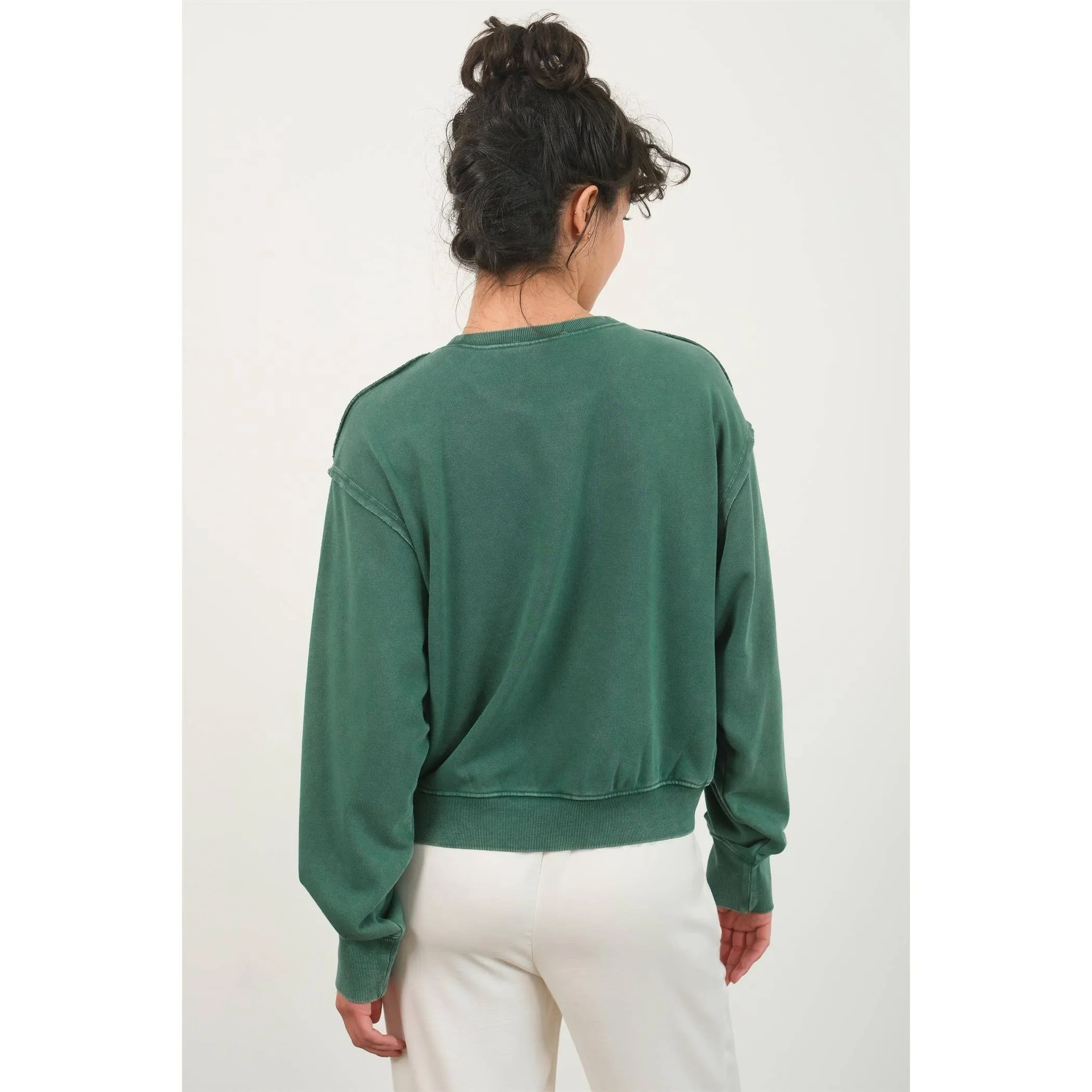 Drop Shoulders Crewneck HYFVE Sweatshirt: Dark Green