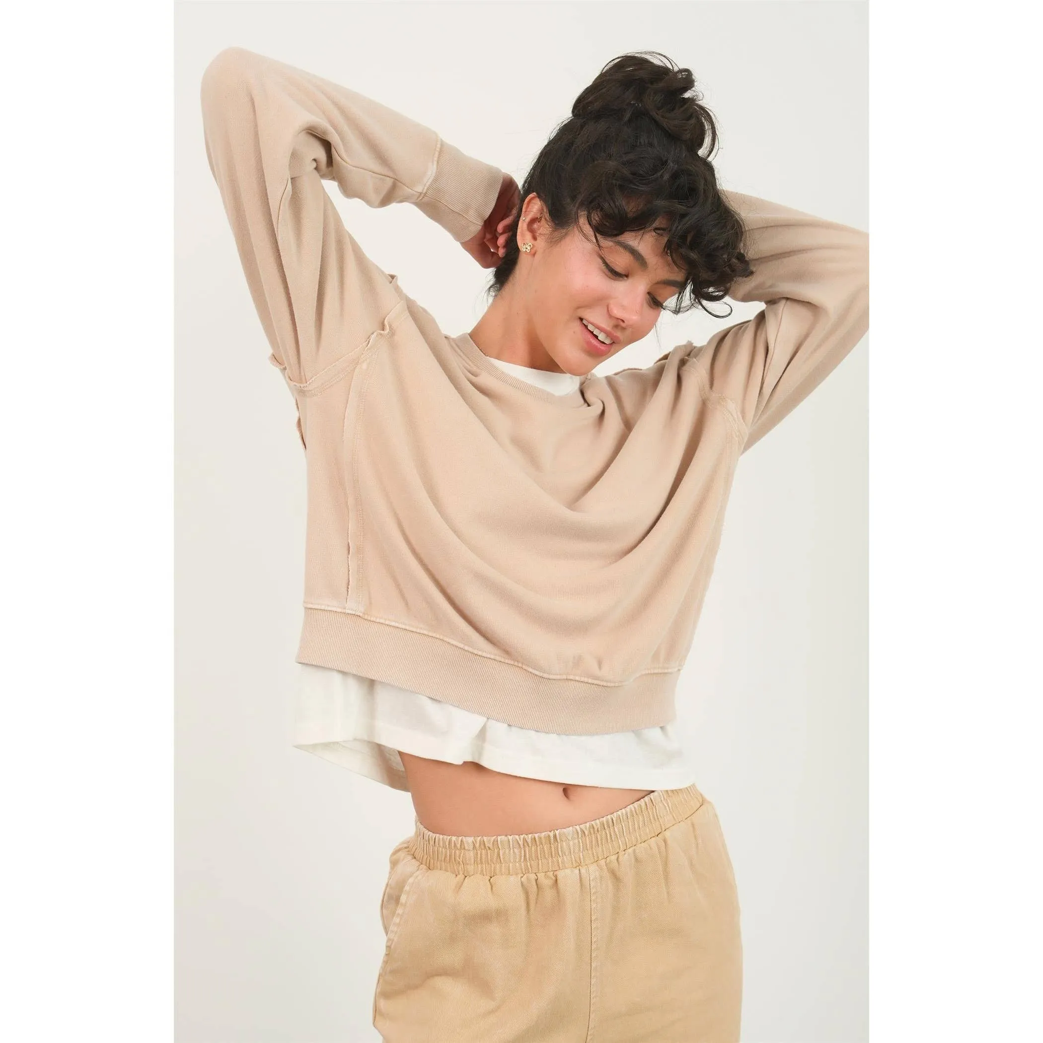 Drop Shoulders Crewneck HYFVE Sweatshirt: Dark Green