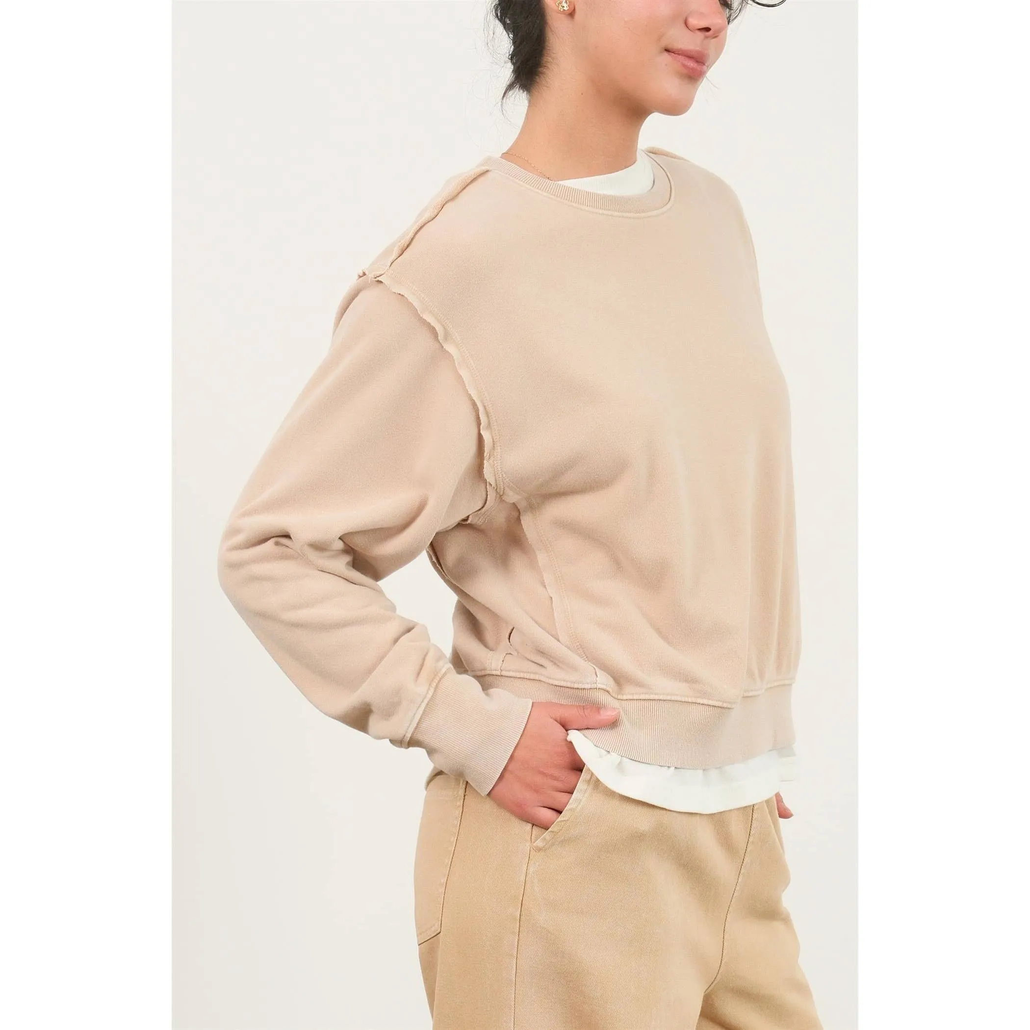 Drop Shoulders Crewneck HYFVE Sweatshirt: Dark Green