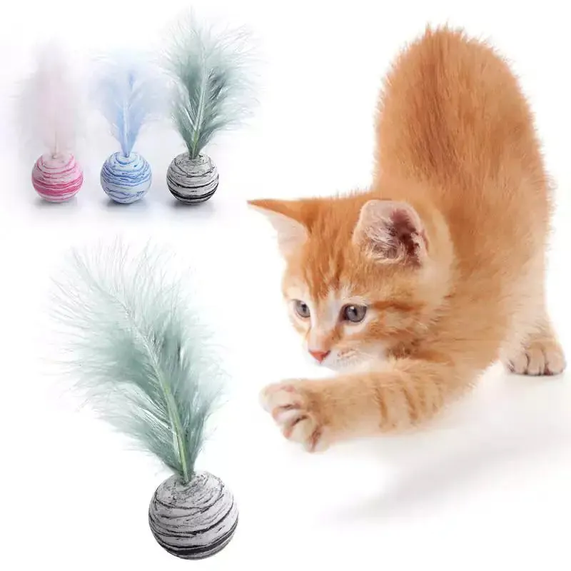 Dura-PURR Feather Ball Toy for Agility