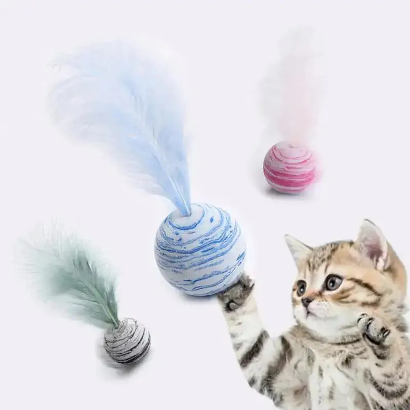 Dura-PURR Feather Ball Toy for Agility