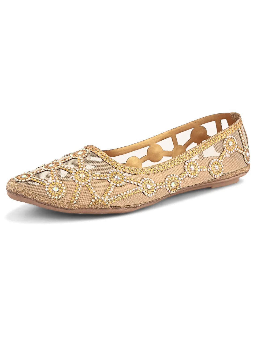 Elegant Rhinestone Embellished Flats
