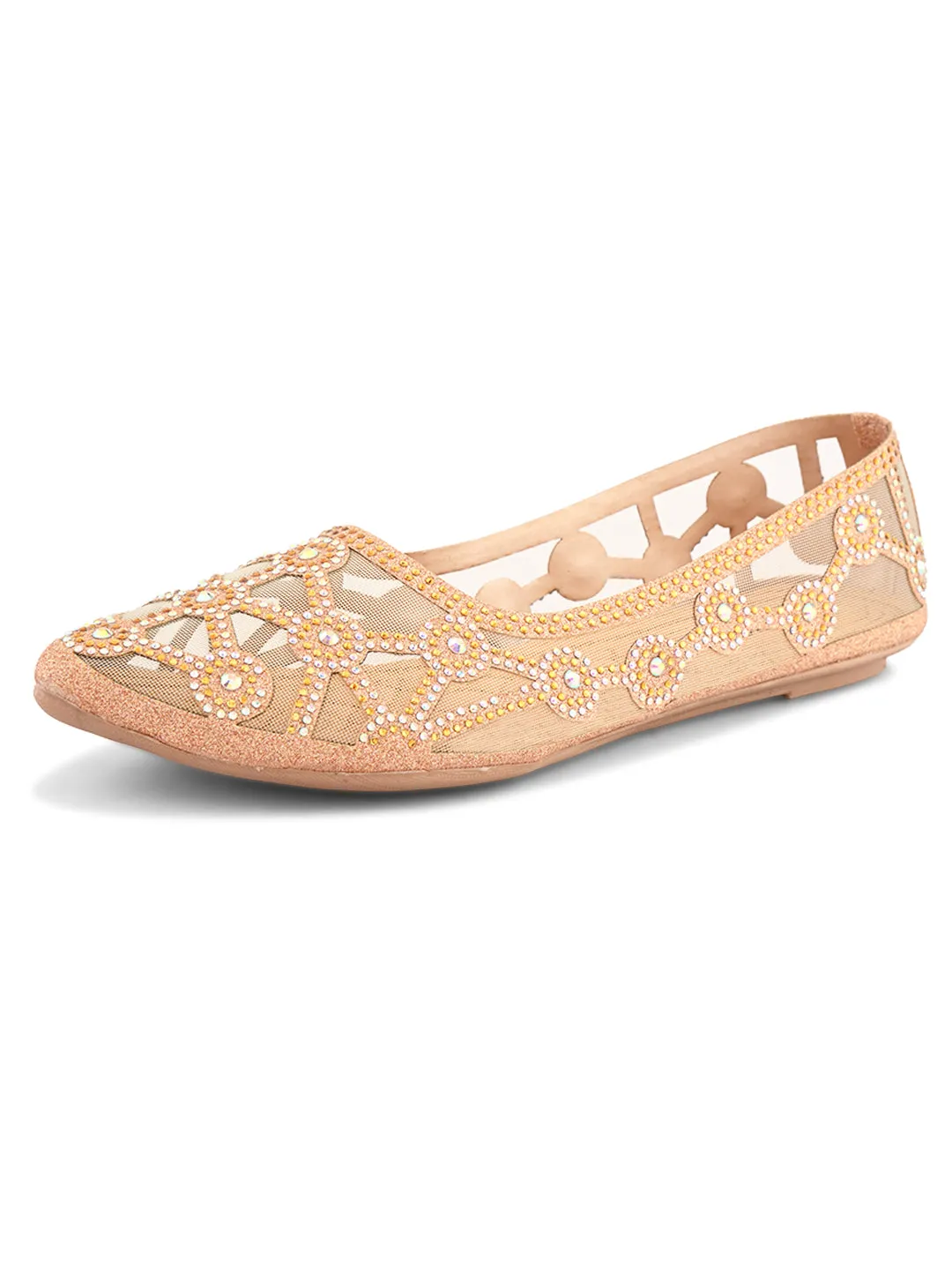 Elegant Rhinestone Embellished Flats