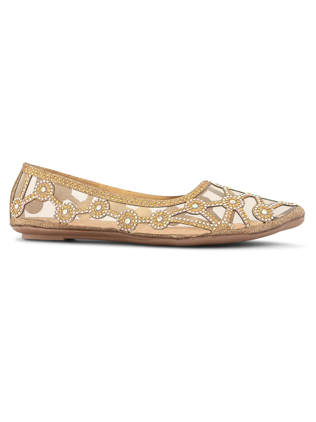 Elegant Rhinestone Embellished Flats