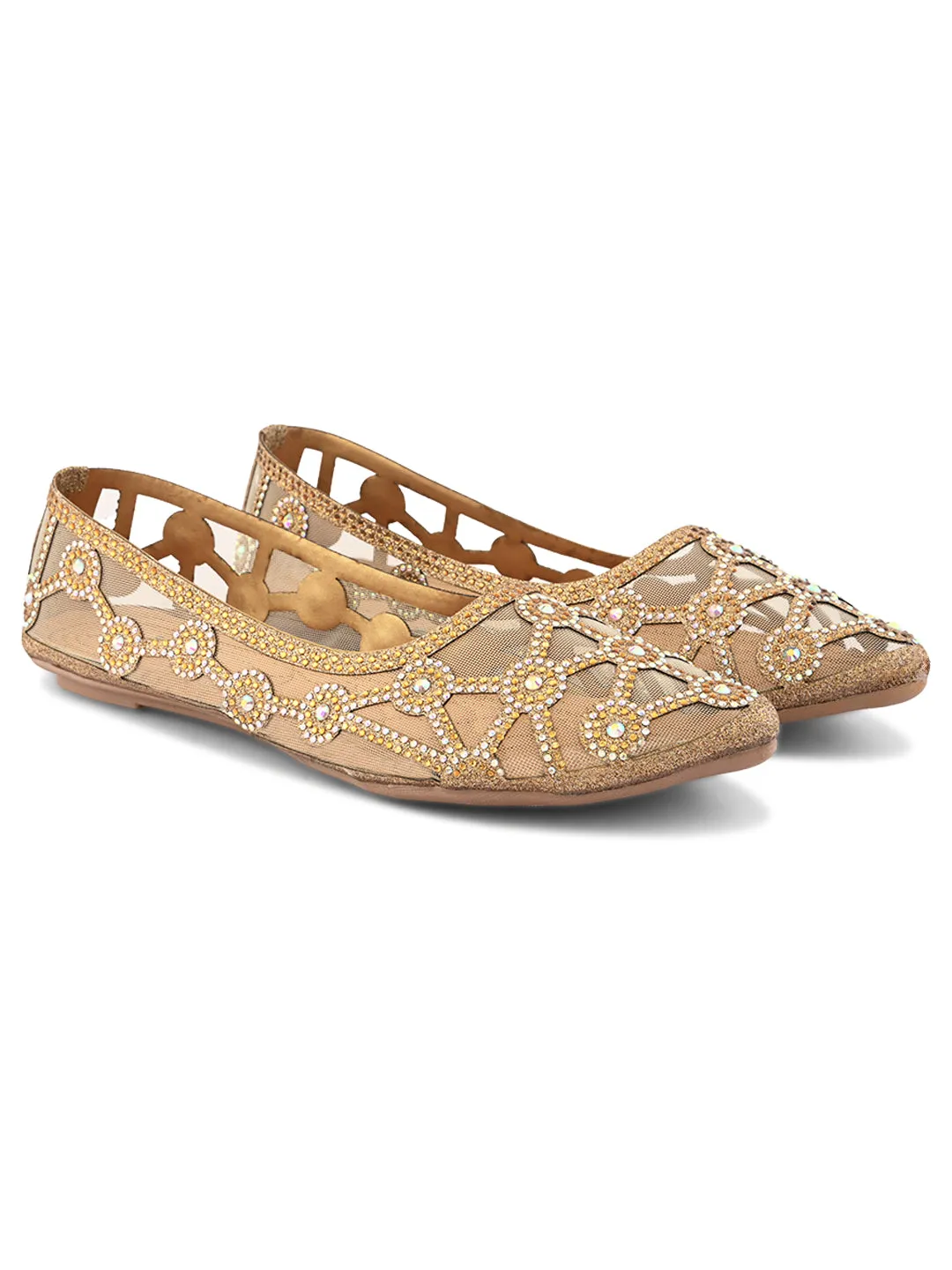 Elegant Rhinestone Embellished Flats